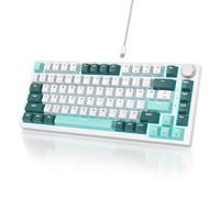 Owpkeenthy Joint de clavier de jeu monté à 75 %, clavier mécanique filaire 82 touches remplaçable à chaud avec bouton, interrupteur linéaire rouge, rétroéclairé RVB pour PC, ordinateur portable (forêt