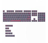 Owpkeenthy Pudding Touches PBT transparentes brillantes avec style punk, les personnages sont opaques, 120 touches ASA Profile MX commutateurs mécaniques (rouge)