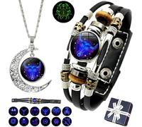 OWSEN Spiritio Zodiac Leather Bracelet | Zodiac Signs Spirit Bracelet | Multilayer Constellation Zodiac Leather Bracelet Handmade Woven Zodiac Sign Wrap Bracelet Wristband for Women Men (Taurus)