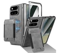OWSIHNZBF for Google Pixel 11 Pro Fold Wallet Case | Built in Hinge Protection & Screen Protector & Kickstand,Detachable Magnetic Card Holder Wallet Case(Gray)
