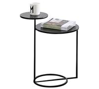 OWUBNRVA Petites Tables d'appoint en métal - Tables gigognes Rondes, Table de Cocktail, canapé de Loisirs, Bureau Simple pour Ordinateur Portable pour Salon, Balcon, Bureau, décoration intérieure cré