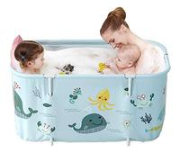 Owutong Baignoire portable, bleu, plastique, 150 litres, 120 cm, moderne, spacieuse