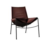 OX Denmarq Fauteuil November cuir moka. support noir