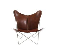 OX Denmarq Fauteuil papillon Trifolium cuir cognac