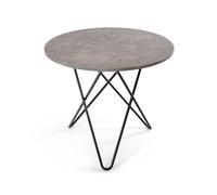 OX Denmarq Table à manger O Dining Table Marbre gris. structure laquée noir
