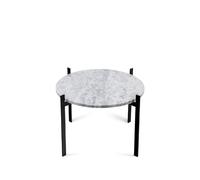 OX Denmarq Table à plateau simple marbre blanc. support noir