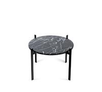 OX Denmarq Table à plateau simple marbre noir. support noir