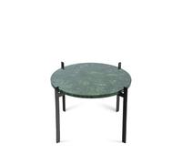 OX Denmarq Table à plateau simple marbre vert. socle noir