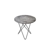 OX Denmarq Table basse Mini O Marbre gris. support laqué noir