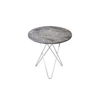 OX Denmarq Table basse Mini O Tall Marbre gris. support en acier inoxydable