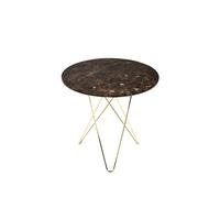 OX Denmarq Table basse Mini O Tall marbre marron. support en laiton