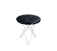 OX Denmarq Table basse Mini O Tall marbre noir. support en acier inoxydable