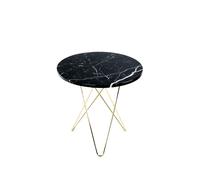 OX Denmarq Table basse Mini O Tall marbre noir. support en laiton