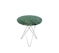 OX Denmarq Table basse Mini O Tall marbre vert. acier inoxydable