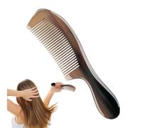 Ox Horn Comb - Wide Tooth Natural Hair Detangling Brush, Handmade Anti-Static Grooming Tool | Beard Care Massage Comb For Wet Dry Hair Styling, Smooth Scalp Care Accessory