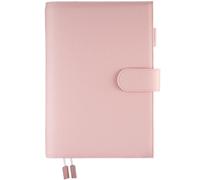 Ox Knight Couverture en cuir pour agenda A5 type Hobonichi Cousin, Stalogy, Midori, Leuchtturm1917 avec passant pour stylo, fentes pour cartes, poche arrière et marque-pages, rose