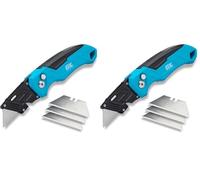OX TOOLS P224301 Pro Couteau pliant à lame fixe Bleu/noir (Lot de 2)