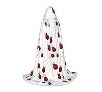 OXbnmm Art Ladybug Tracks Cape à capuche pour adolescent Petit costume de sorcière vampire sorcier bal masqué scène