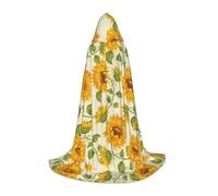 OXbnmm Belle cape à capuche jaune tournesol adolescent petite déguisement cosplay sorcière vampire magicien bal masqué scène