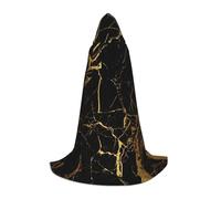 OXbnmm Cape à capuche 3D élégante avec texture marbrée dorée pour adolescent, petite costumade, sorcière, vampire, magicien, bal masqué, scène