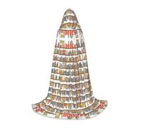 OXbnmm Cape à capuche amusante avec étagères et échelle pour adolescent, petit costume de sorcière, vampire, magicien, bal masqué, scène