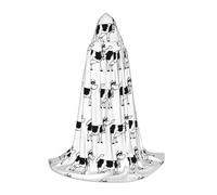 OXbnmm Cape à capuche blanche et noire pour adolescent, petite costumade, sorcière, vampire, magicien, bal masqué, scène