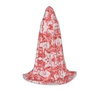 OXbnmm Cape à capuche flamant rose pour adolescent, petite costumade, sorcière, vampire, magicien, bal masqué, scène