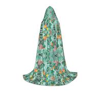 OXbnmm Cape à capuche flore tropicale pour adolescent, petite costumade, sorcière, vampire, magicien, bal masqué, scène