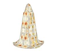 OXbnmm Cape à capuche jaune clair pour adolescent - Petit costume de sorcière, vampire, magicien, bal masqué, scène