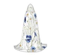OXbnmm Cape à capuche motif fleurs sauvages et marguerites pour adolescent, petite costumade, sorcière, vampire, magicien, bal masqué, scène