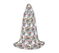 OXbnmm Cape à capuche pour adolescent avec fleurs sauvages, oiseaux, feuilles, branches, petite costumade, sorcière, vampire, magicien, bal masqué, scène