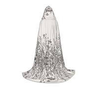 OXbnmm Cape à capuche pour adolescent avec gravure botanique et herbes florales - Petit costume de sorcière, vampire, magicien, bal masqué, scène