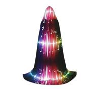 OXbnmm Cape à capuche pour adolescent avec musique - Petit costume de sorcière, vampire, magicien, bal masqué, scène