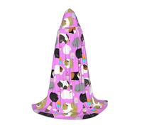 OXbnmm Cape à capuche pour adolescent cochon d'Inde et cupcakes - Petit costume de sorcière, vampire, magicien, bal masqué, scène