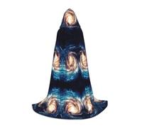 OXbnmm Cape à capuche pour adolescent de la Voie lactée de l'Univers - Petite cape à capuche pour cosplay, sorcière, vampire, magicien, bal masqué, scène