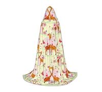 OXbnmm Cape à capuche pour adolescent, girafe, cœur, fleur, papillon, petite costumade, sorcière, vampire, magicien, bal masqué, scène