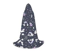 OXbnmm Cape à capuche pour adolescent, motif animal marin, arc-en-ciel, petite costumade, sorcière, vampire, magicien, bal masqué, scène