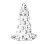 OXbnmm Cape à capuche pour adolescent, motif chouette, branches d'arbre, petite costumade, sorcière, vampire, magicien, bal masqué, scène