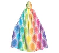 OXbnmm Cape de magicien dégradé de couleurs arc-en-ciel pour adulte, pour festival, Halloween, cosplay, cape de larp