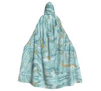 OXbnmm Cape de magicien doré à motif marbré à l'huile pour adulte, pour festival, Halloween, cosplay, cape de larp