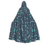 OXbnmm Cape de magicien pour adulte avec motif os et griffes de chien, pour festival, Halloween, cosplay, cape Larp