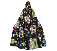 OXbnmm Cape de magicien pour adulte en forme de cœur pour sensibilisation à l'autisme, pour festival, Halloween, cosplay, cape de Larp