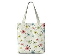 OXbnmm Grand sac d'épicerie Atomic Stars rétro en toile robuste 340,2 g