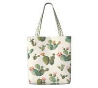 OXbnmm Grand sac d'épicerie en toile de 340,2 g - Motif cactus mignon - Très résistant - Sac de courses - Sac de déménagement