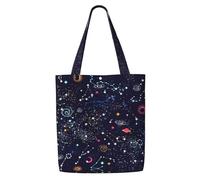 OXbnmm Grand sac d'épicerie en toile robuste de 340,2 g avec motif carte constellation étoilée