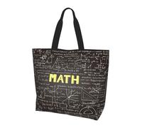 OXbnmm Grand sac fourre-tout imprimé mathématiques pour femme, sac à bandoulière réutilisable avec poche, sac à main léger pour les vacances, la piscine, la salle de sport