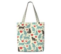 OXbnmm Happy Walking Kitty Sac de courses en toile robuste 340 g
