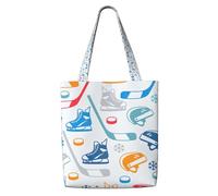 OXbnmm Hockey Elements Creative Pattern Canvas Heavy Duty 340,2 g Canvas Huge Bag Shopping Tote Déménagement Sac à linge
