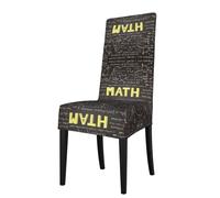 OXbnmm Housses de chaise de salle à manger extensibles pour école mathématiques Housses élastiques pour chaises à dossier standard