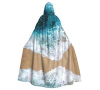 OXbnmm Magnifique cape de magicien vagues de l'océan pour adulte, pour festival, Halloween, cosplay, cape de larp